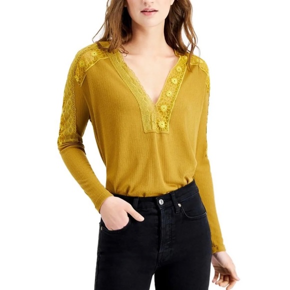 Free People Lola Lace Trim Top In Alchemy Khaki - Picture 3 of 7